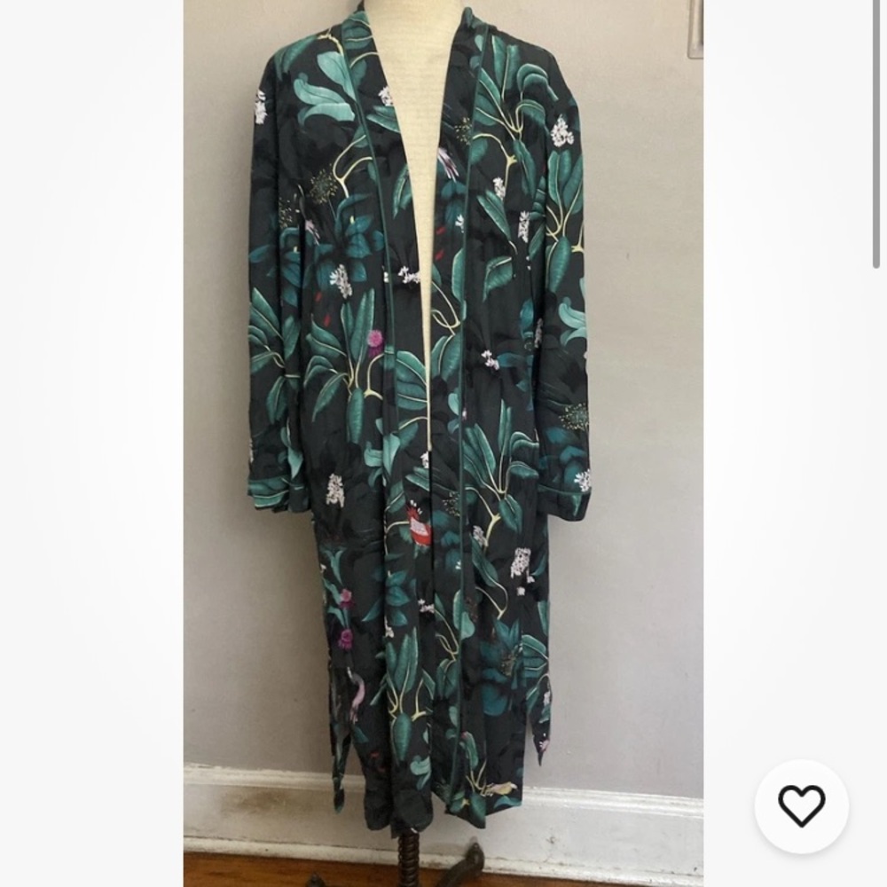 9-11 H&M x Anna Glover Tropical Cardigan Duster Kimono Small Robe NWT